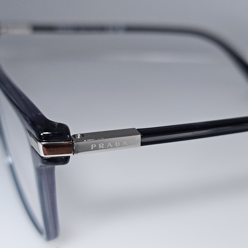 Prada Black Rectangular Glasses Modern Minimalist Design PR 01WV
RX Prescription